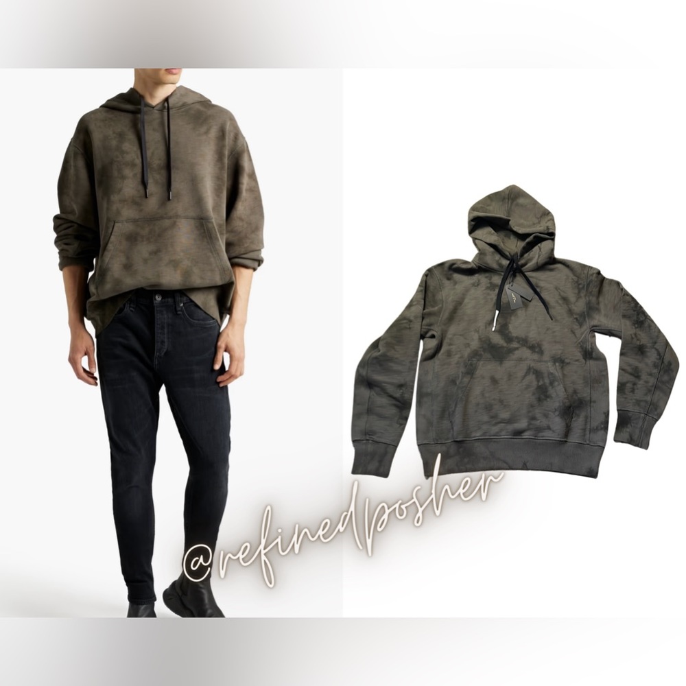 rag & bone Olive Tie-Dye Pullover Hoodie